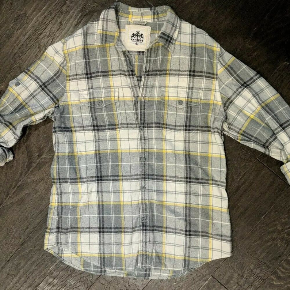 Express Long Sleeve Flannel Shirt Mens Size Large